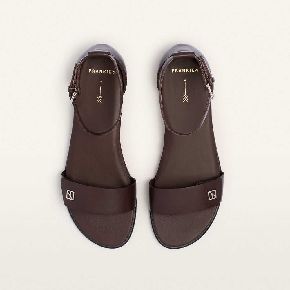 Callie Milk Chocolate Leather Sandals