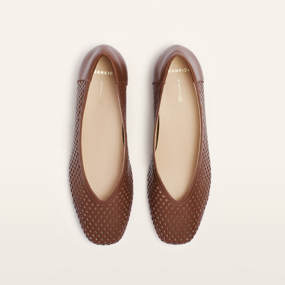Pearson Tan Lattice Leather Sandals