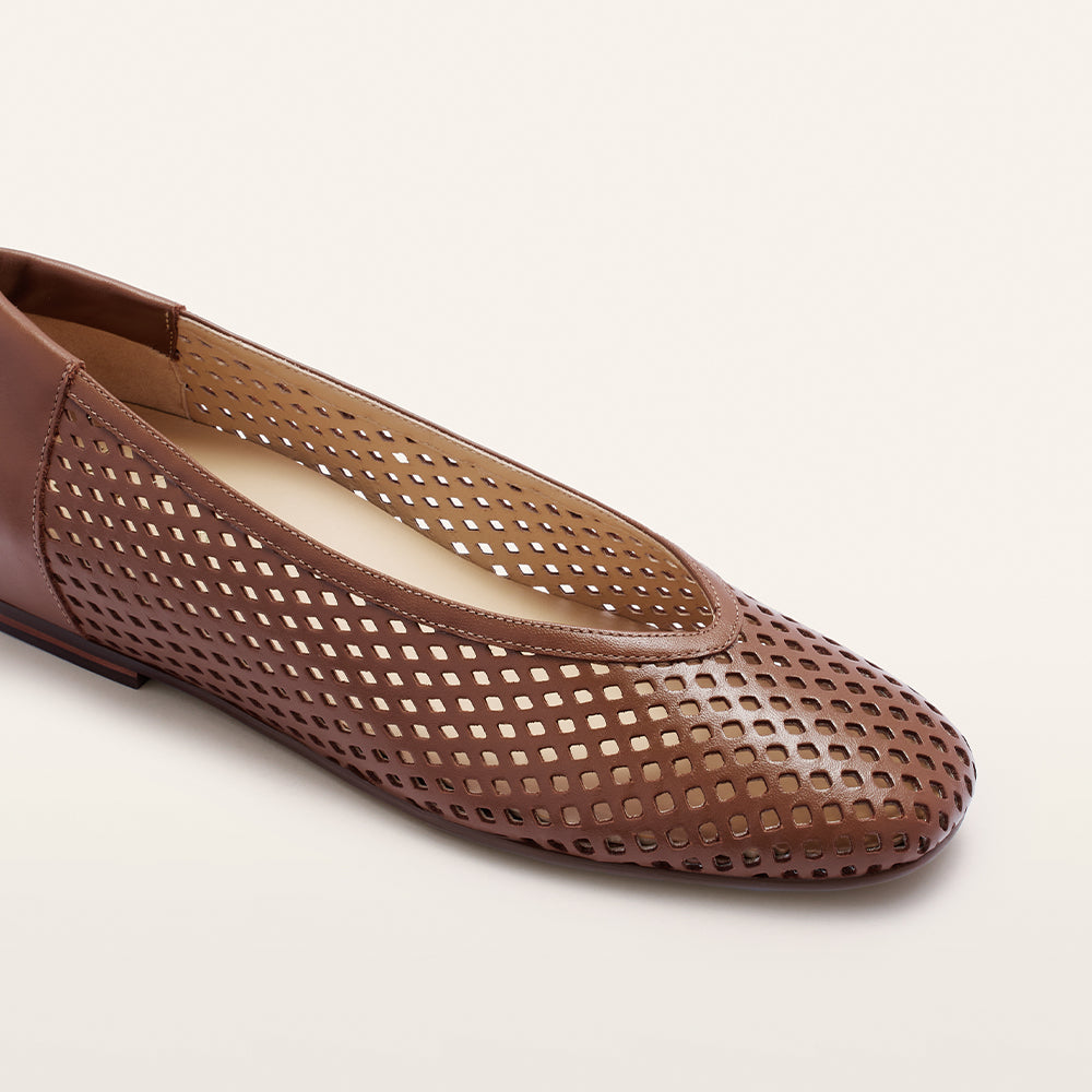 Pearson Tan Lattice Leather Sandals