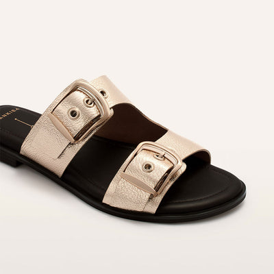 Auroa Soft Gold Tumbled Leather Sandals