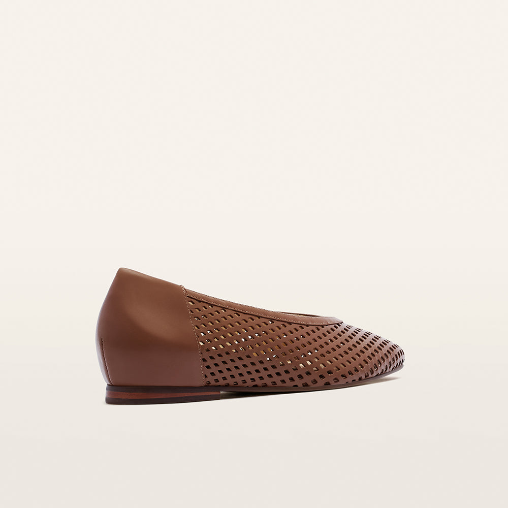 Pearson Tan Lattice Leather Sandals