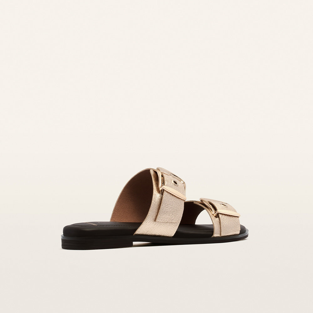 Auroa Soft Gold Tumbled Leather Sandals