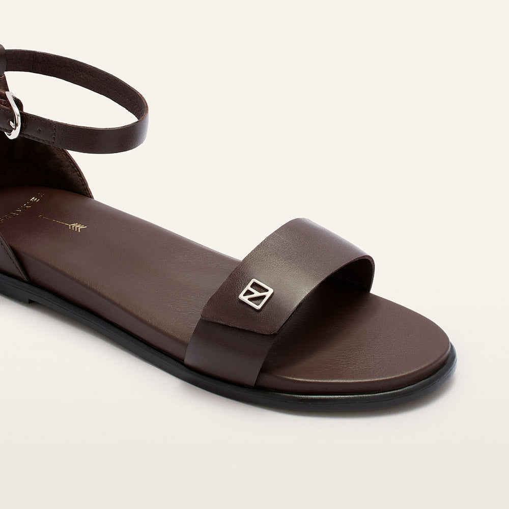 Callie Milk Chocolate Leather Sandals