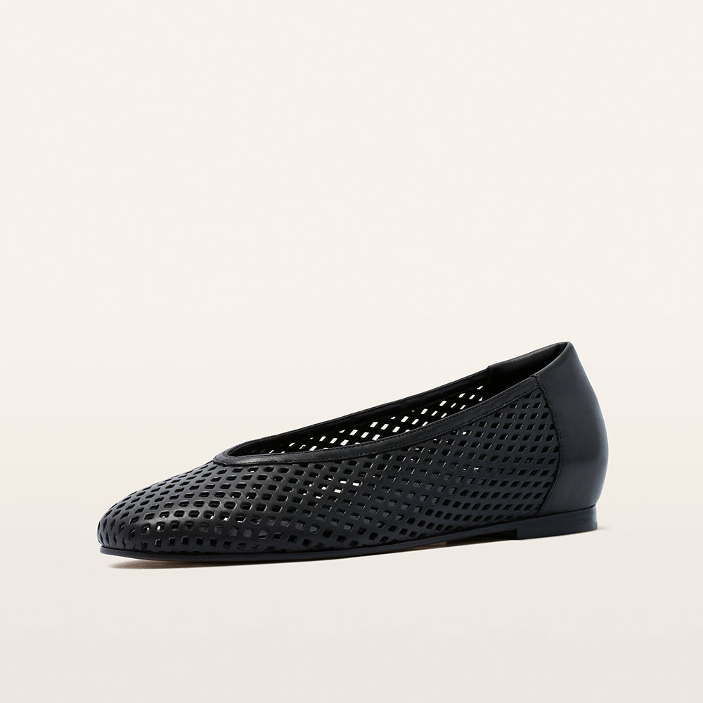 Pearson Black Lattice Leather Sandals