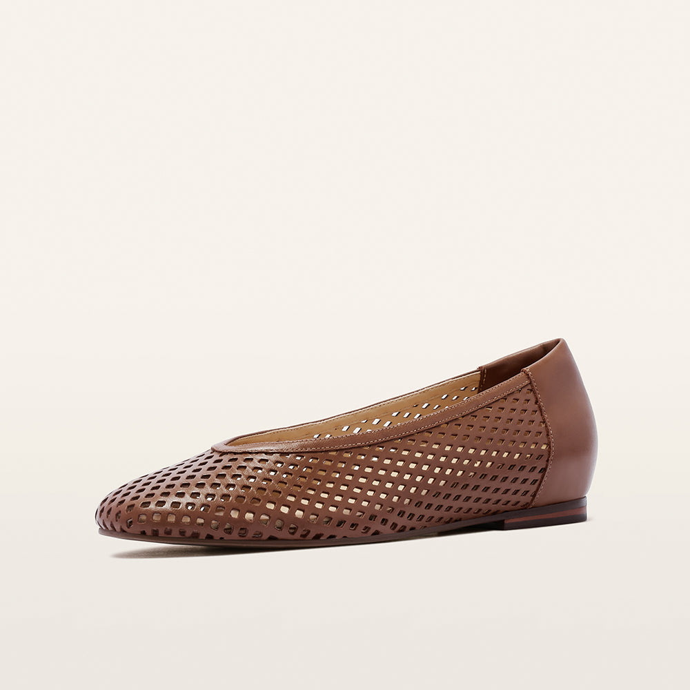 Pearson Tan Lattice Leather Sandals