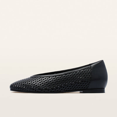 Pearson Black Lattice Leather Sandals