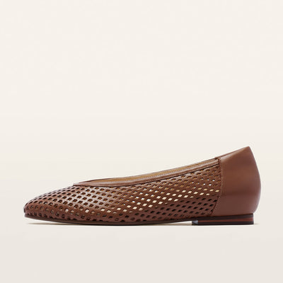 Pearson Tan Lattice Leather Sandals