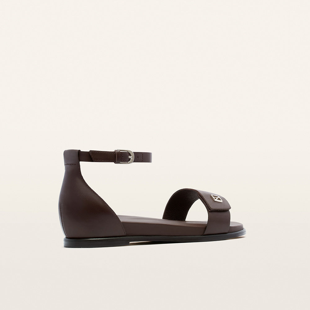 Callie Milk Chocolate Leather Sandals