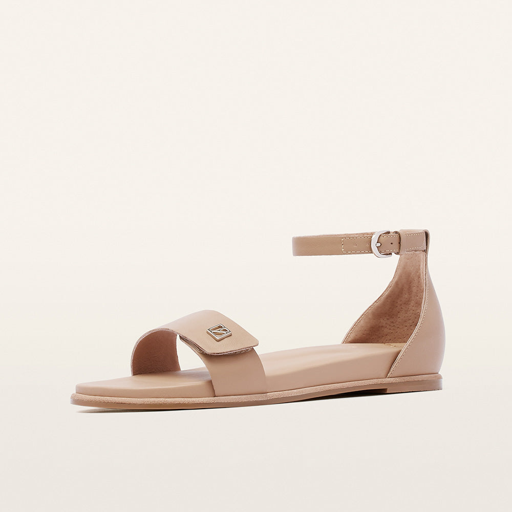 Callie Camel Leather Sandals