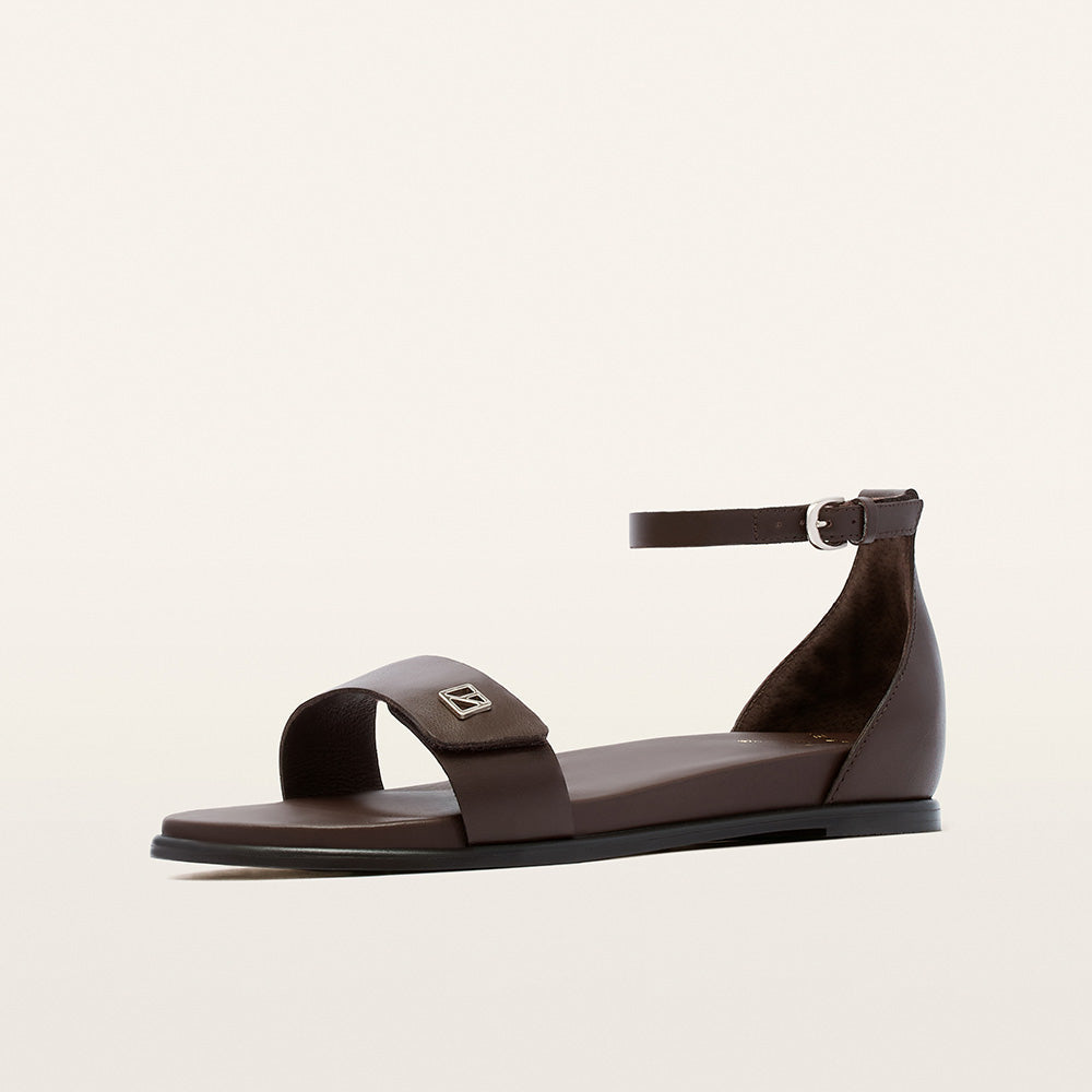 Callie Milk Chocolate Leather Sandals