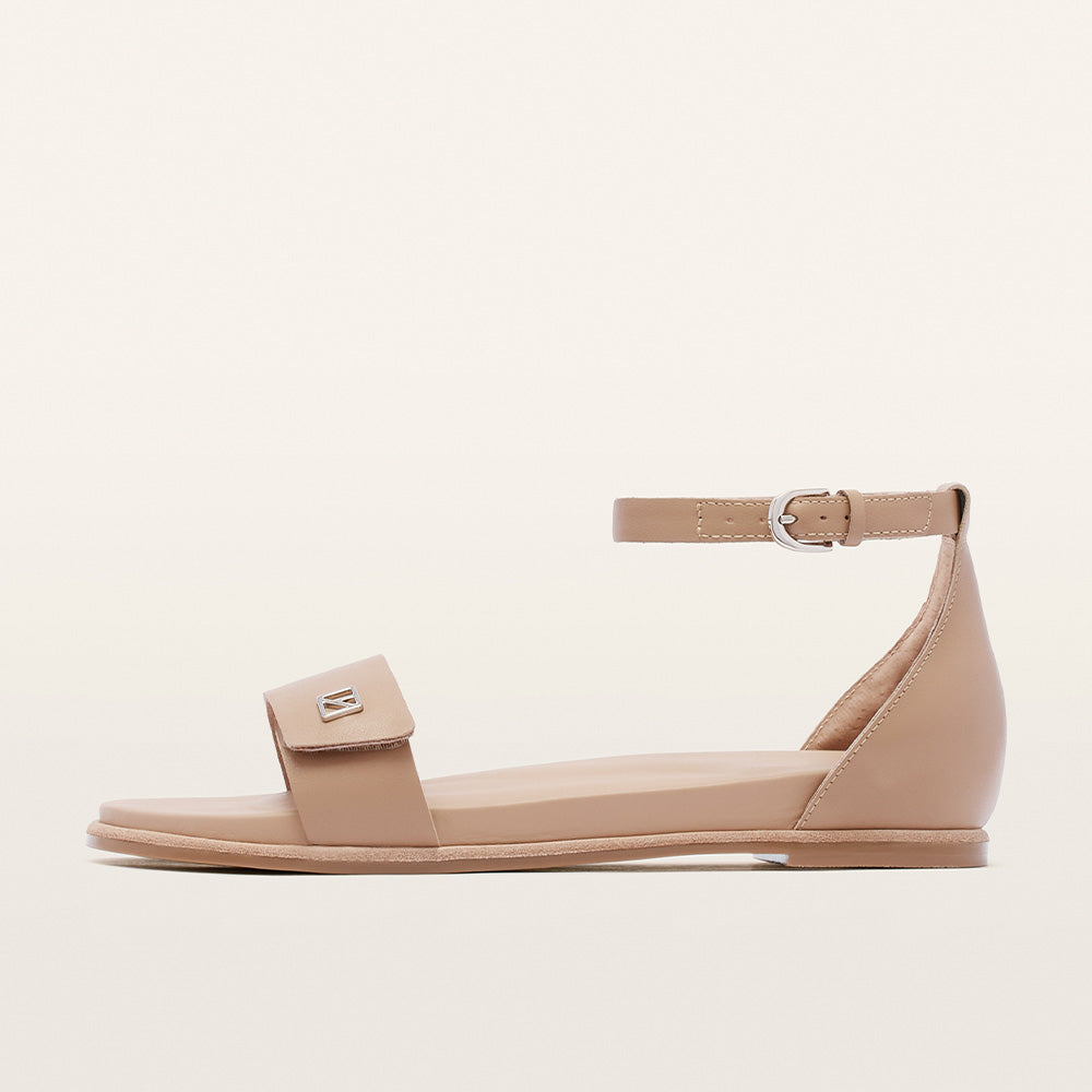 Callie Camel Leather Sandals