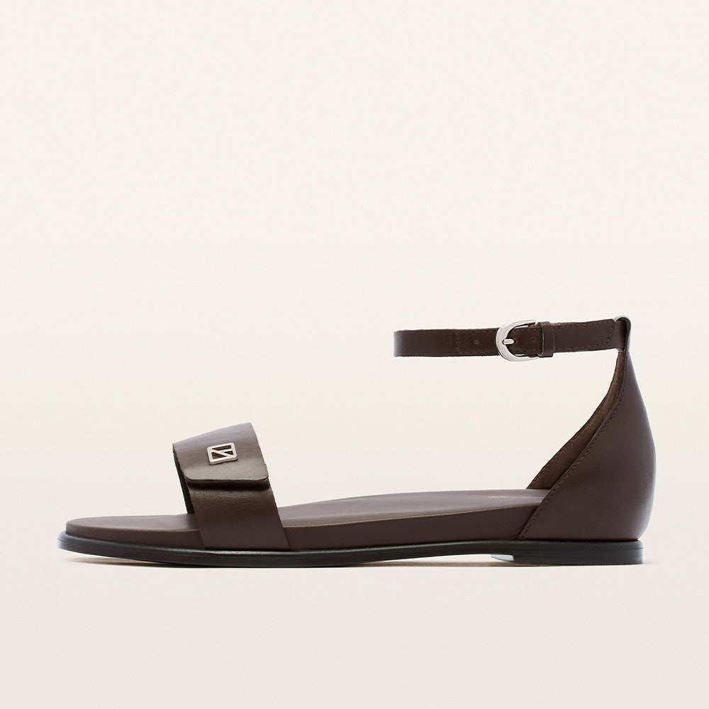 Callie Milk Chocolate Leather Sandals