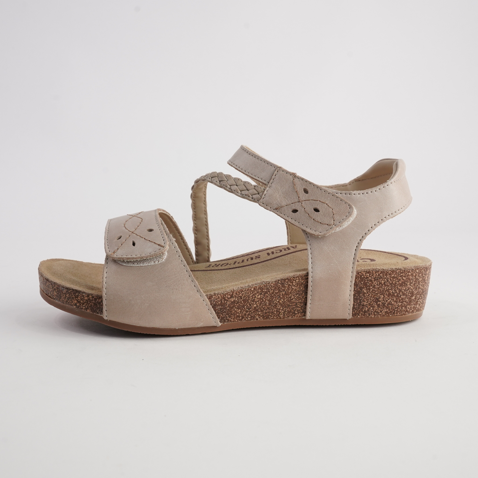 Fog Cement Leather Sandals