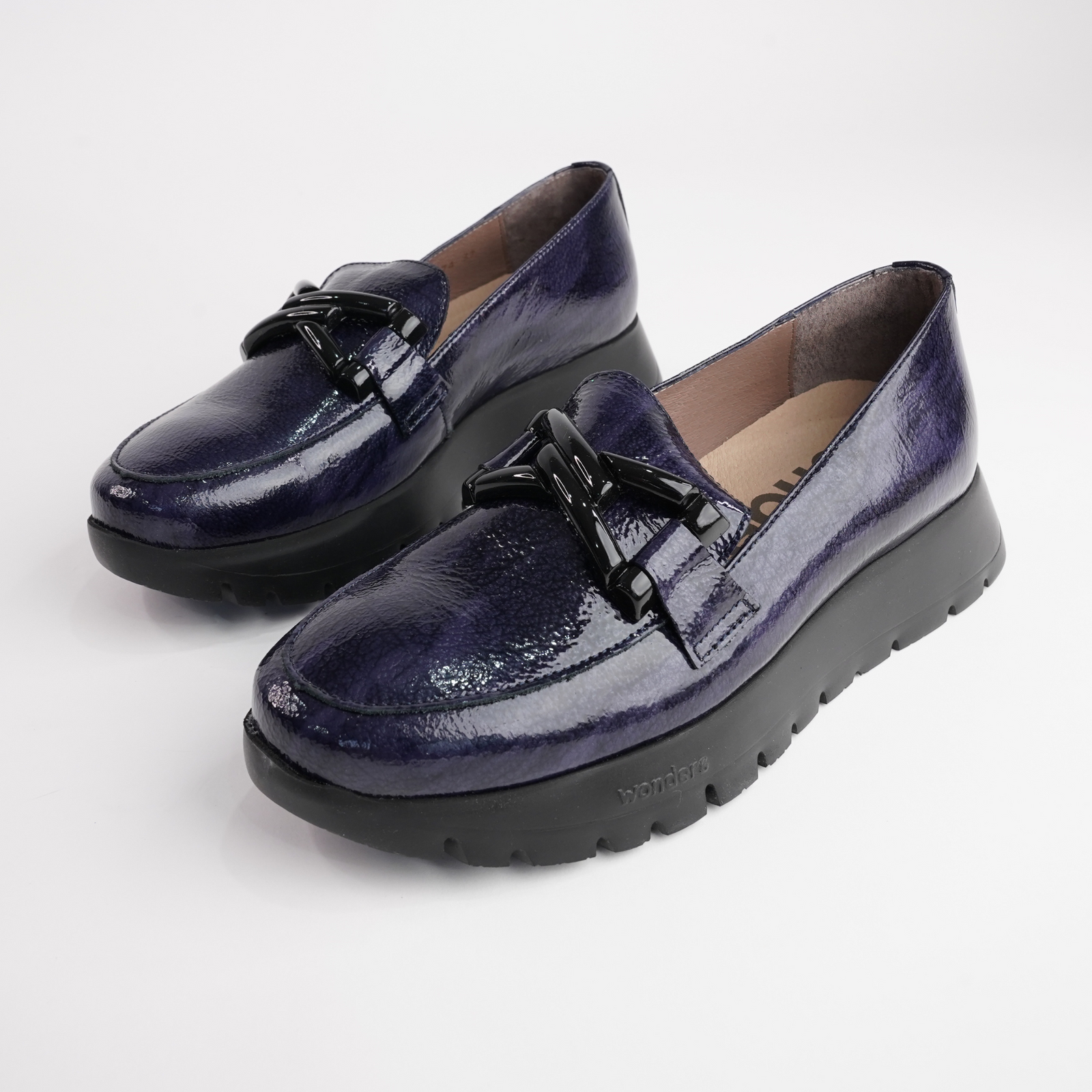 Nora Navy Patent Leather Loafers
