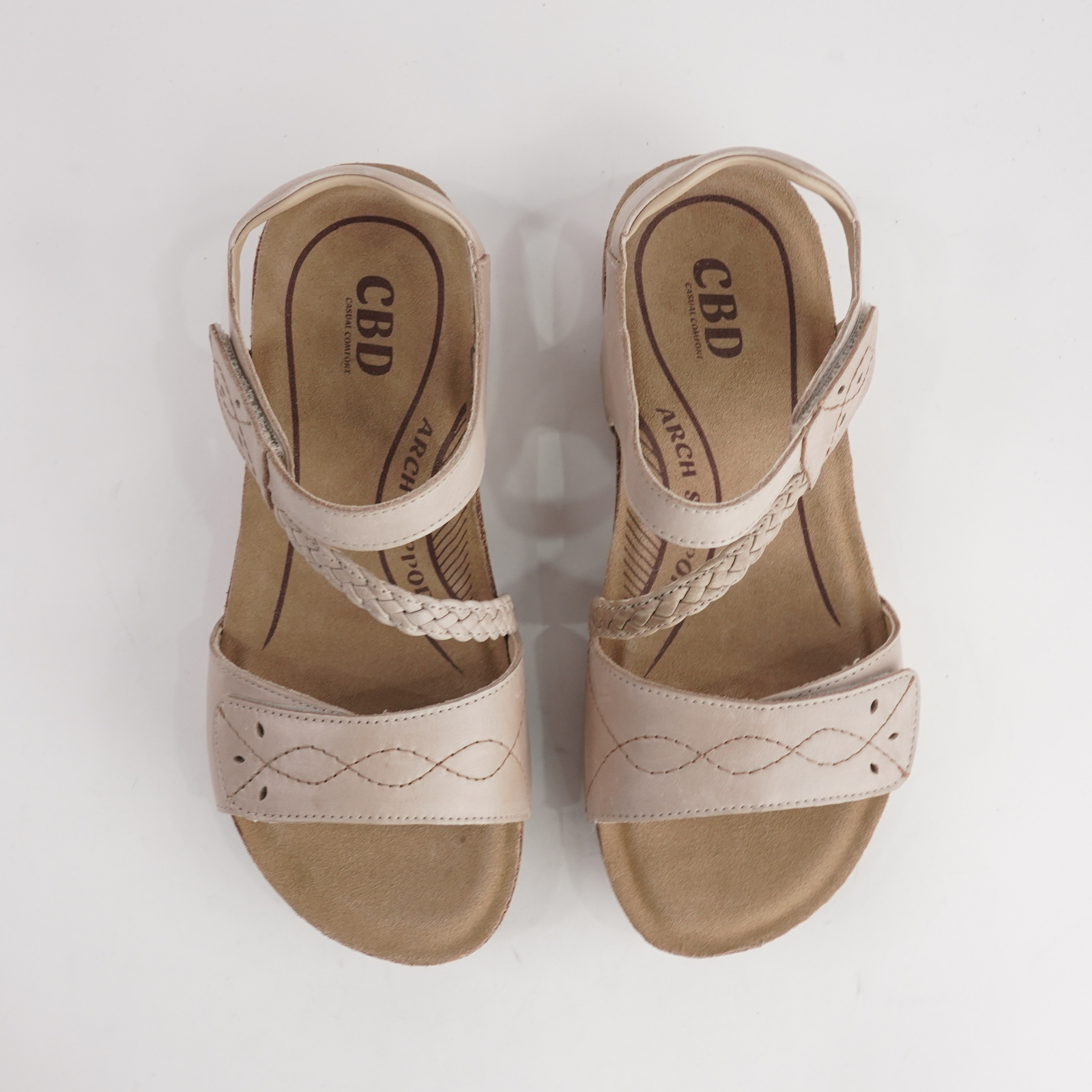 Fog Cement Leather Sandals