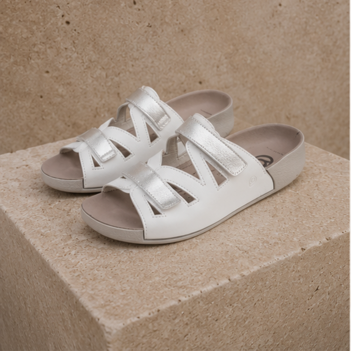 Poet White Combo Sandals