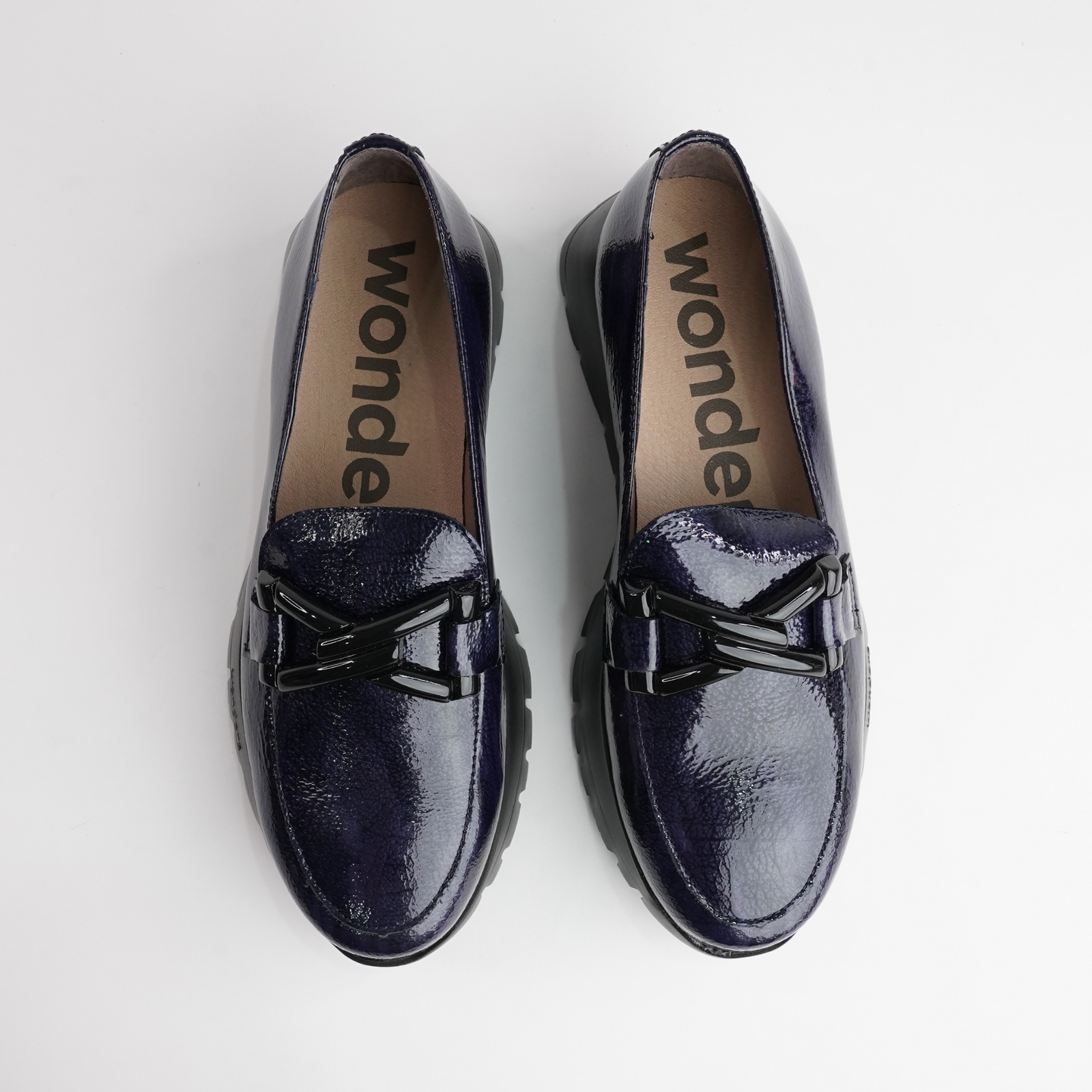 Nora Navy Patent Leather Loafers