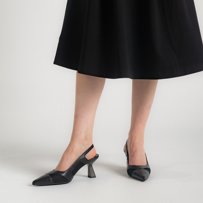 Hv254003 Black Leather Heels