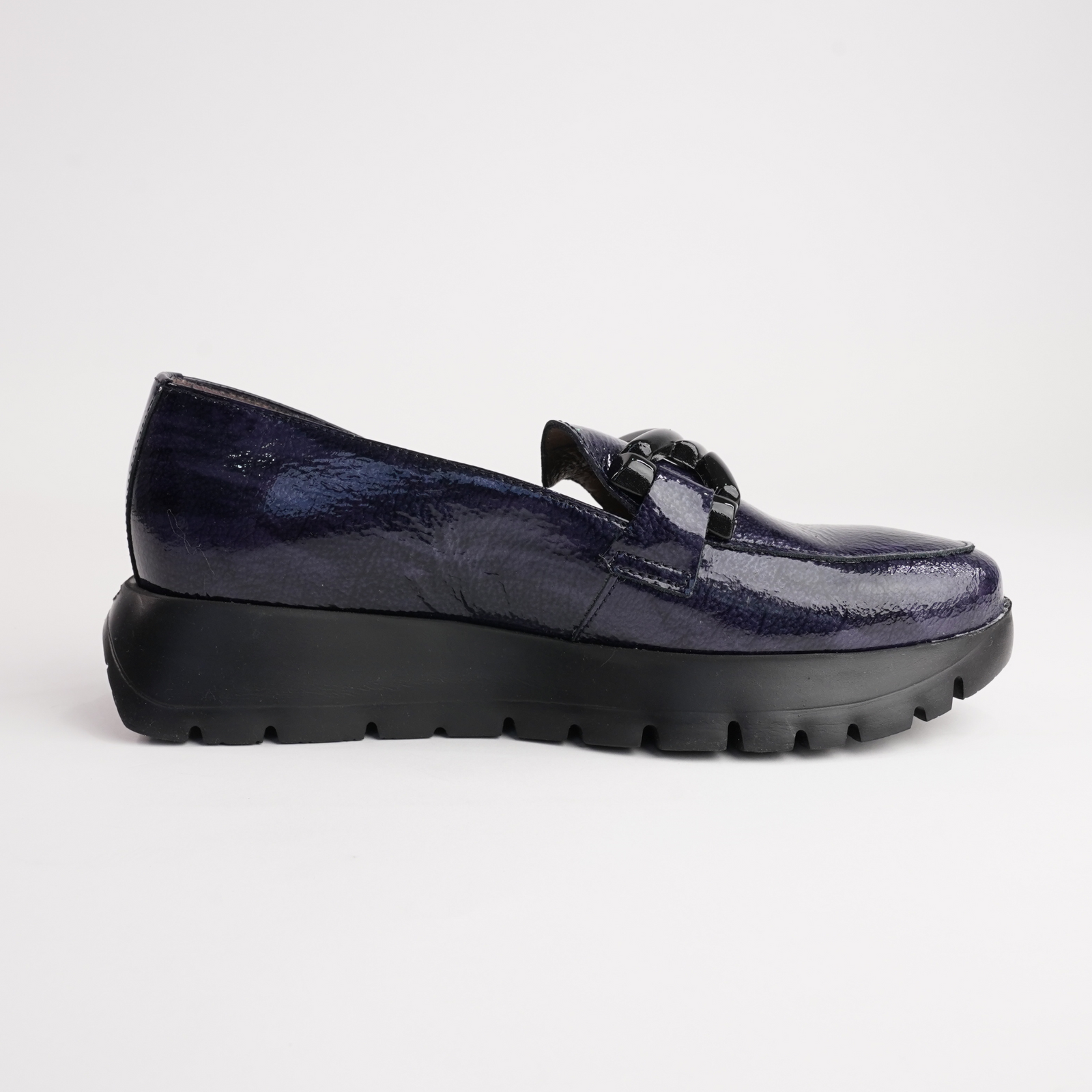 Nora Navy Patent Leather Loafers