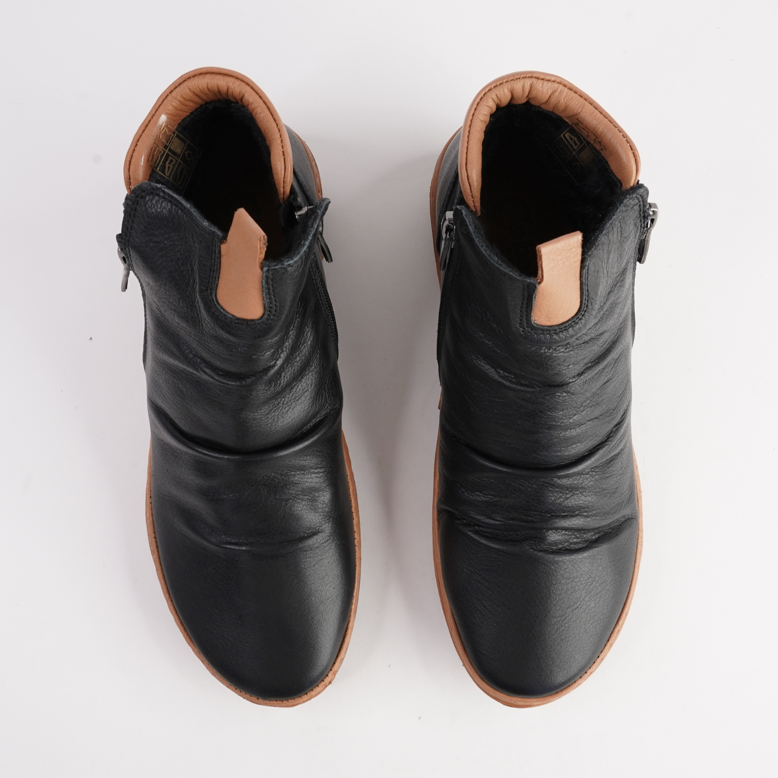 Coralie Black Leather Ankle Boots