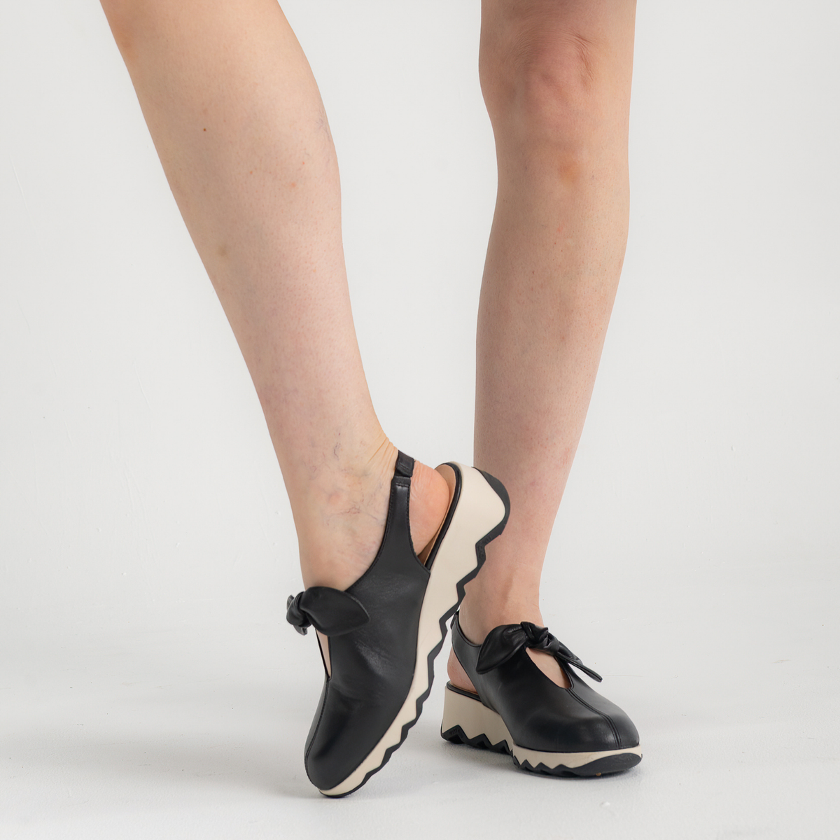 Claudia Black Leather Flats