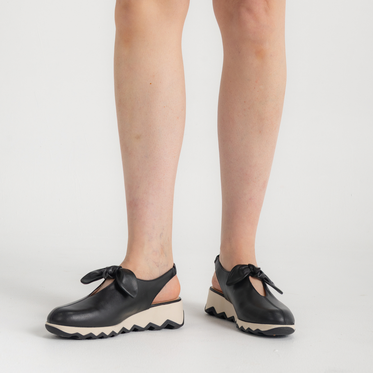 Claudia Black Leather Flats