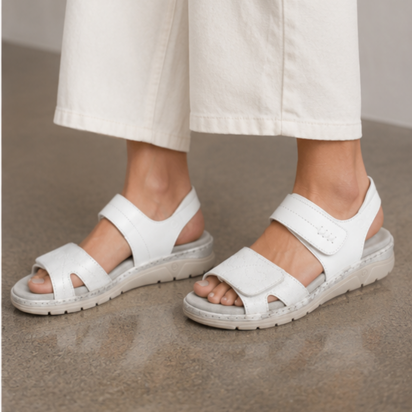 Monty White Silver Sandals