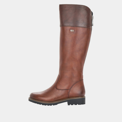 R6581 Chestnut Leather Knee High Boots