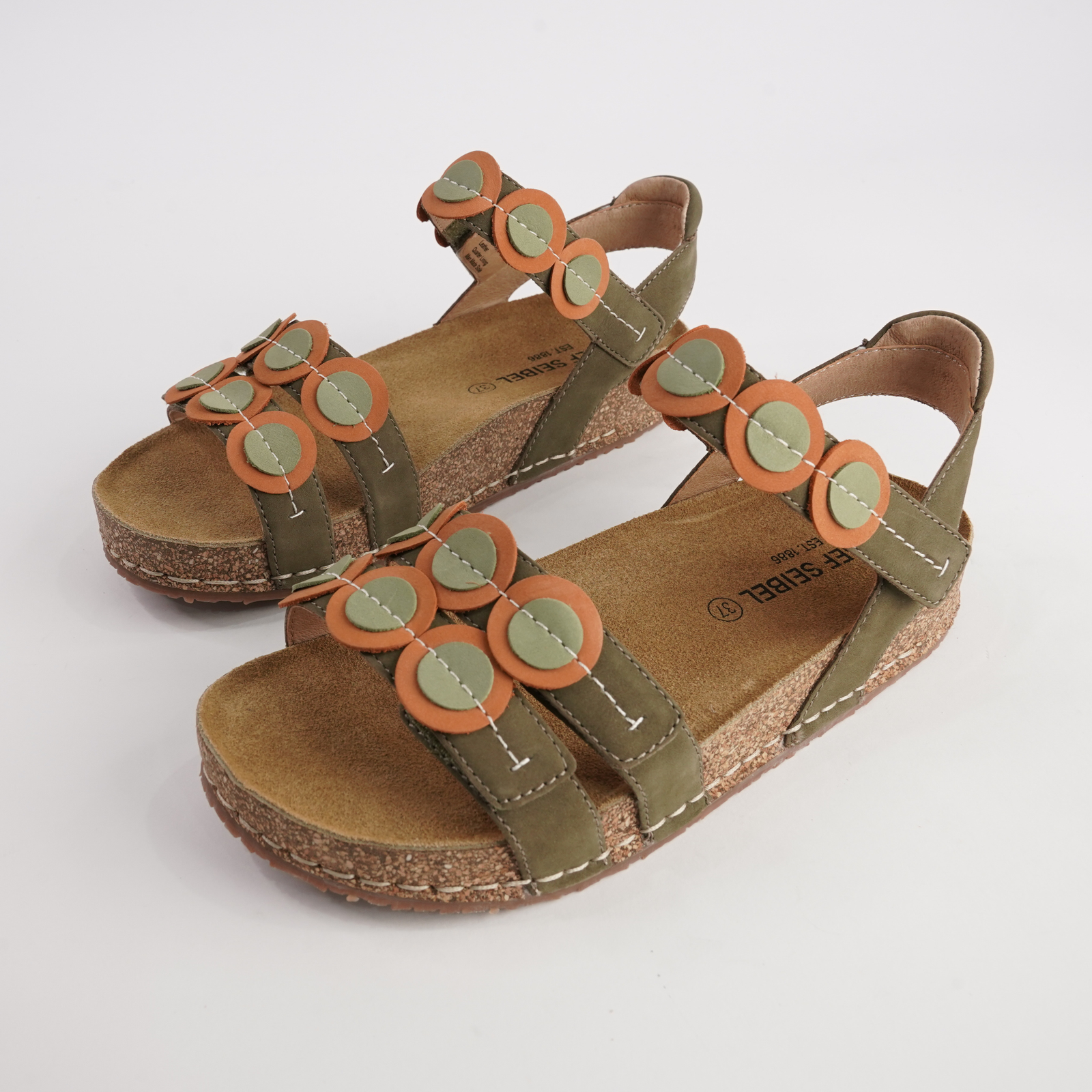 Hannah 13 Olive Multi Leather Sandals