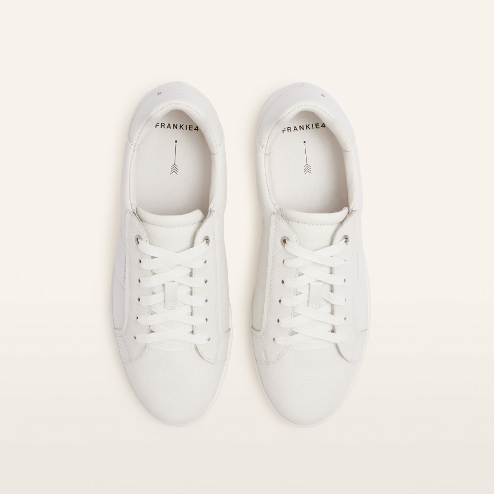 Jackie V White Tumbled Leather Sneakers