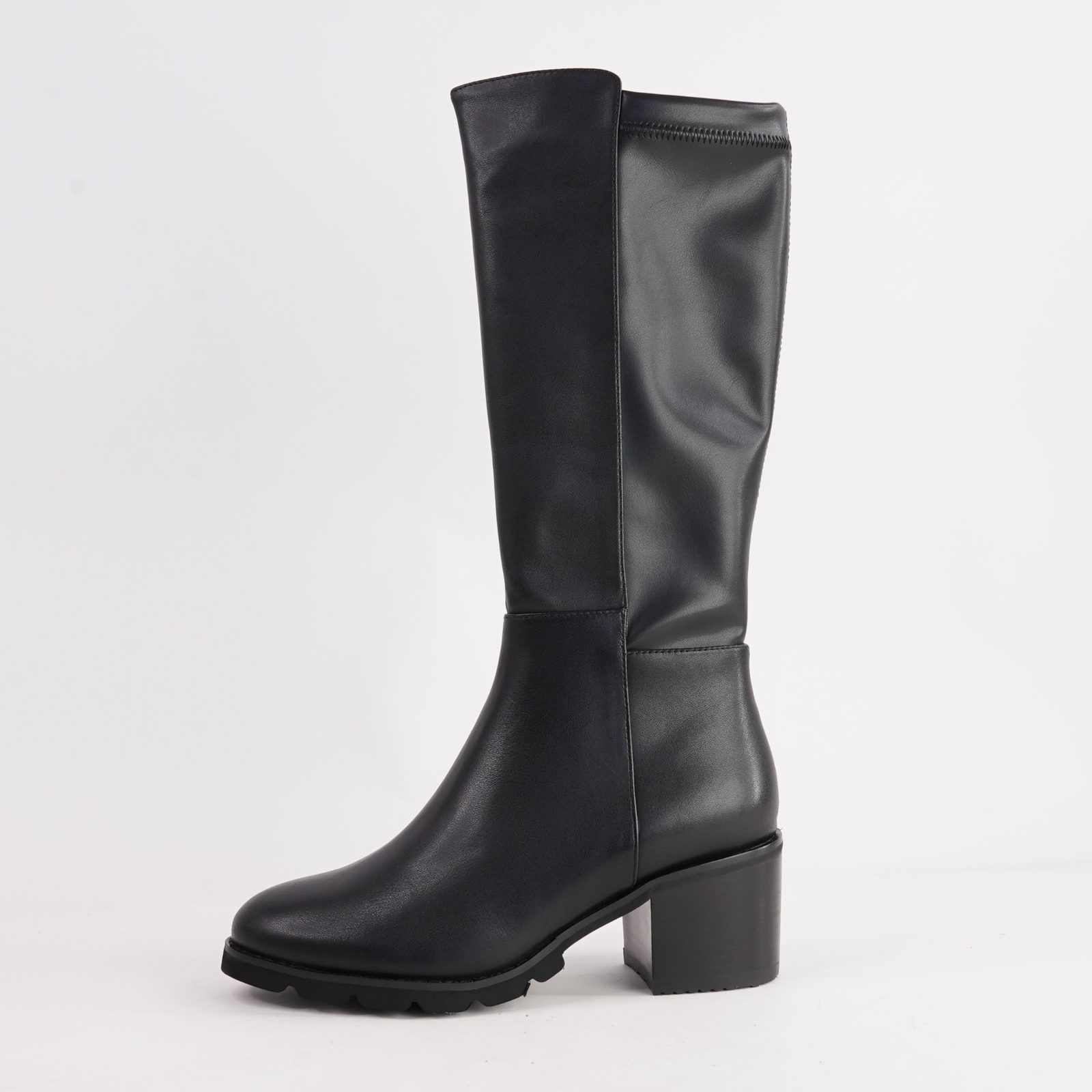 Anderson Black Leather Knee High Boots