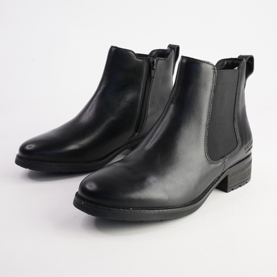 Kate 12 Schwarz Leather Ankle Boots