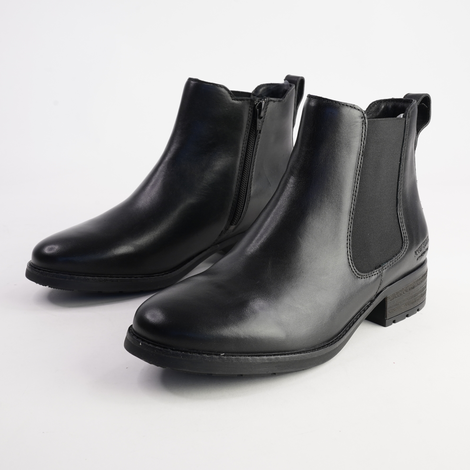 Kate 12 Schwarz Leather Ankle Boots