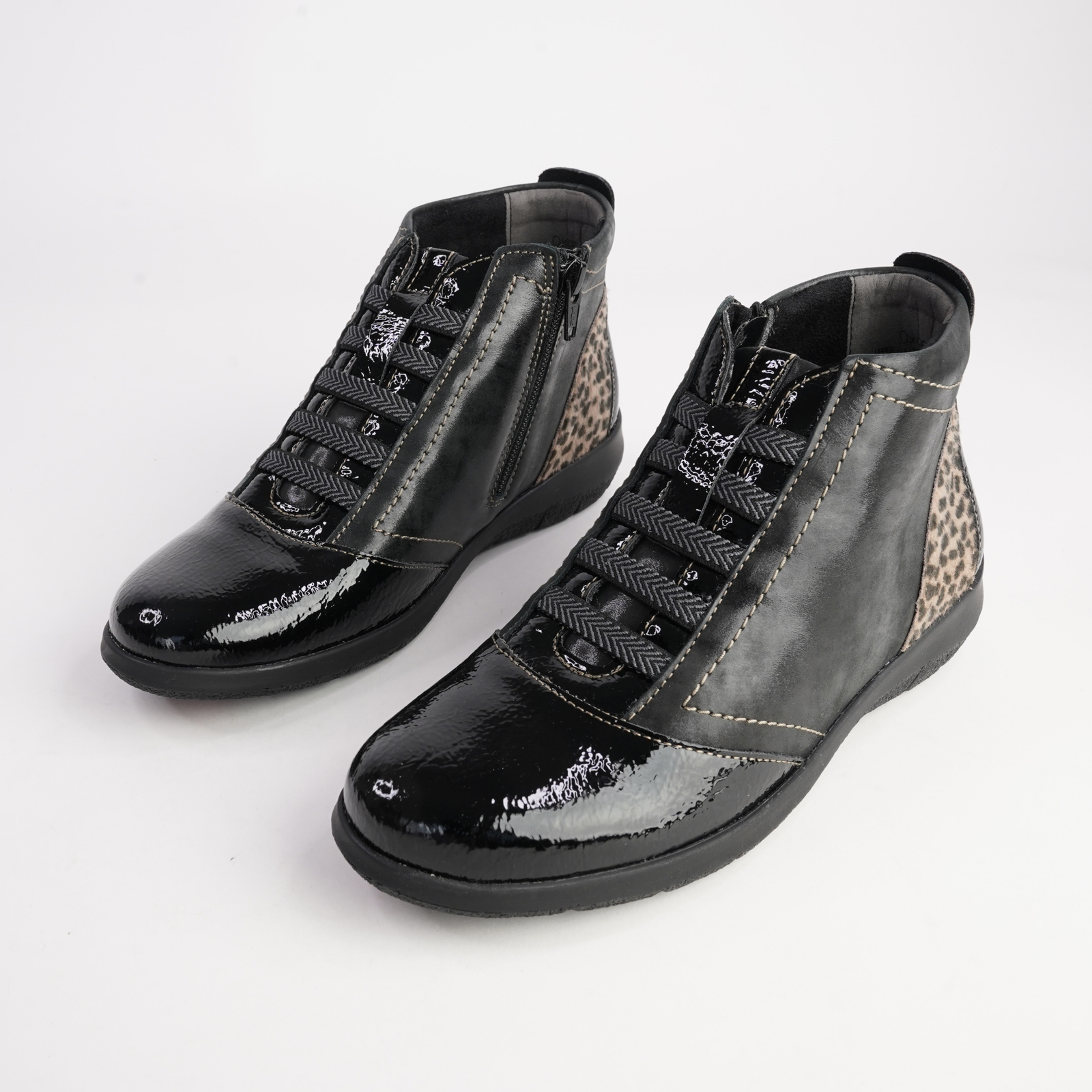 Oxana Cinder Leather Lace Up Boots