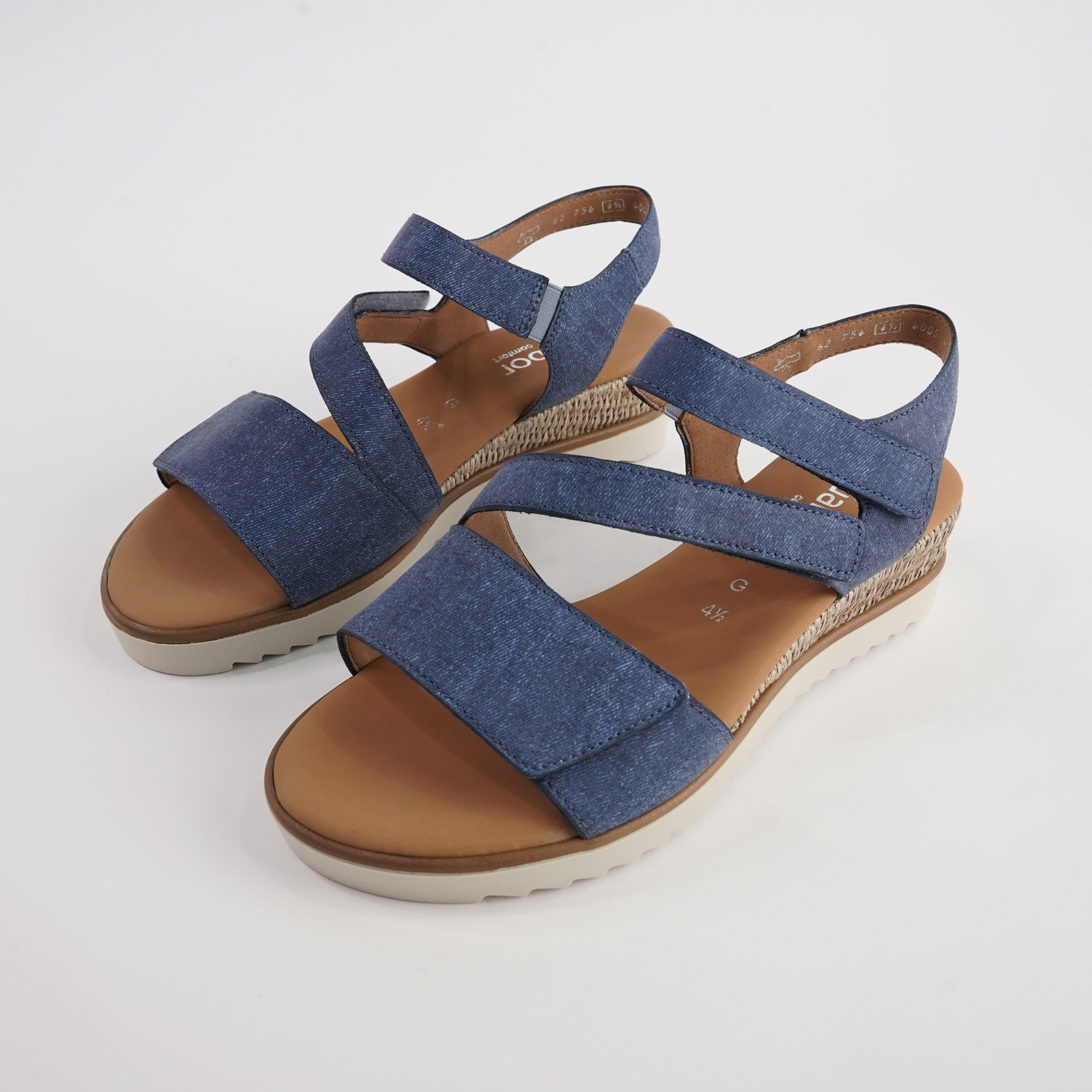 Ruth Denim Leather Sandals