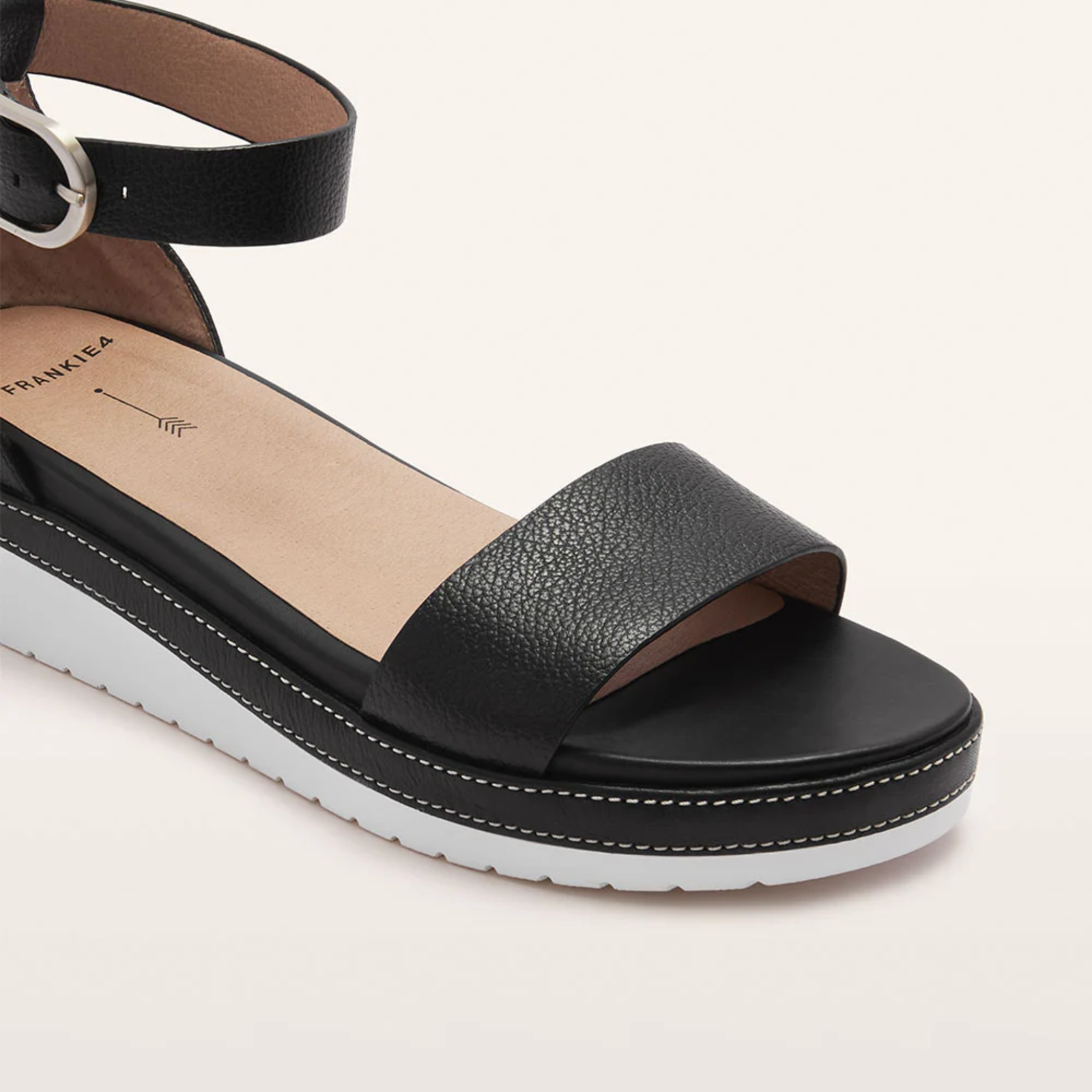 Skye Black Tumbled Leather Sandals