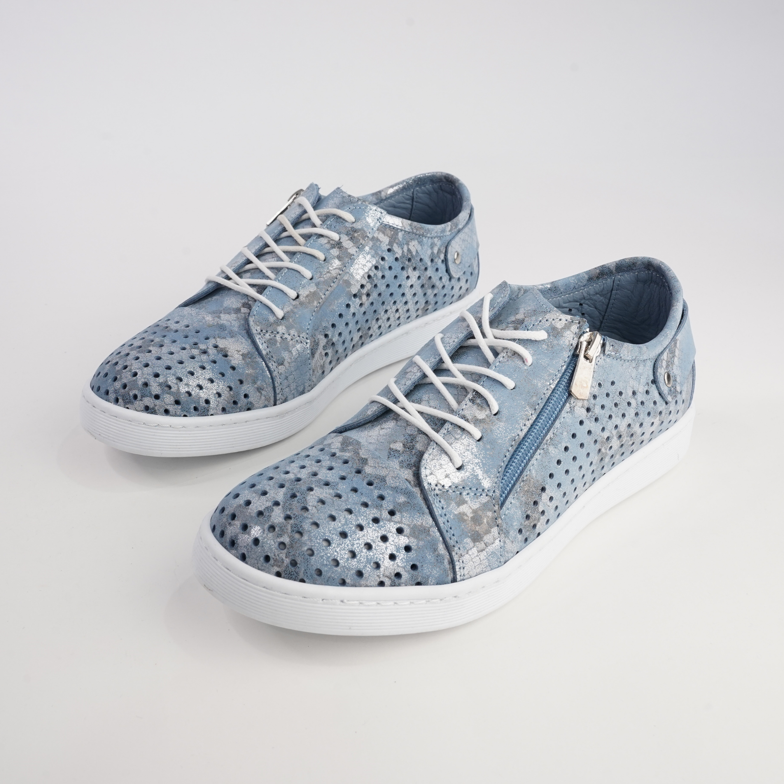 Eg17p Denim Leather Sneakers