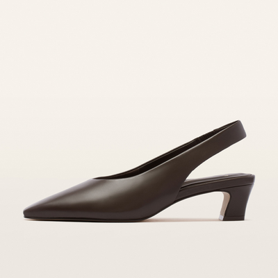 Noa Chocolate Leather Heels