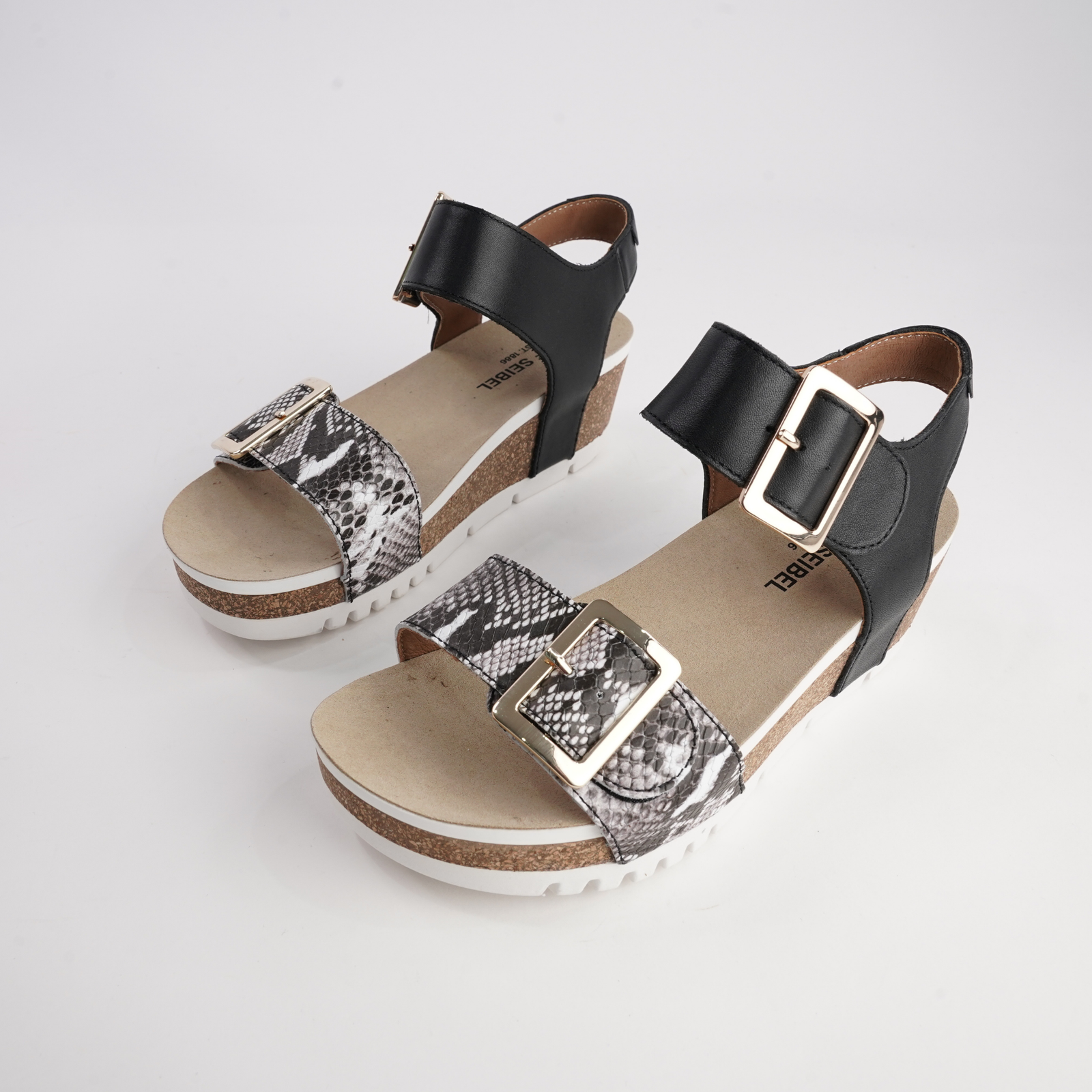 Quinn 02 Schwarz Combi Leather Sandals