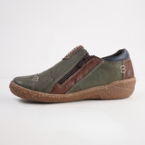 7311-307 Khaki Leather Flats
