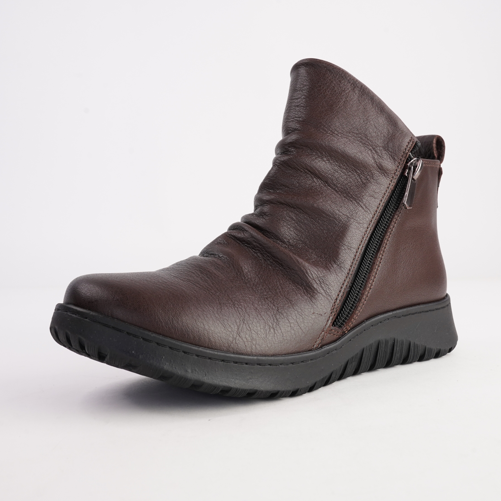 Express Chocolate Leather Ankle Boots
