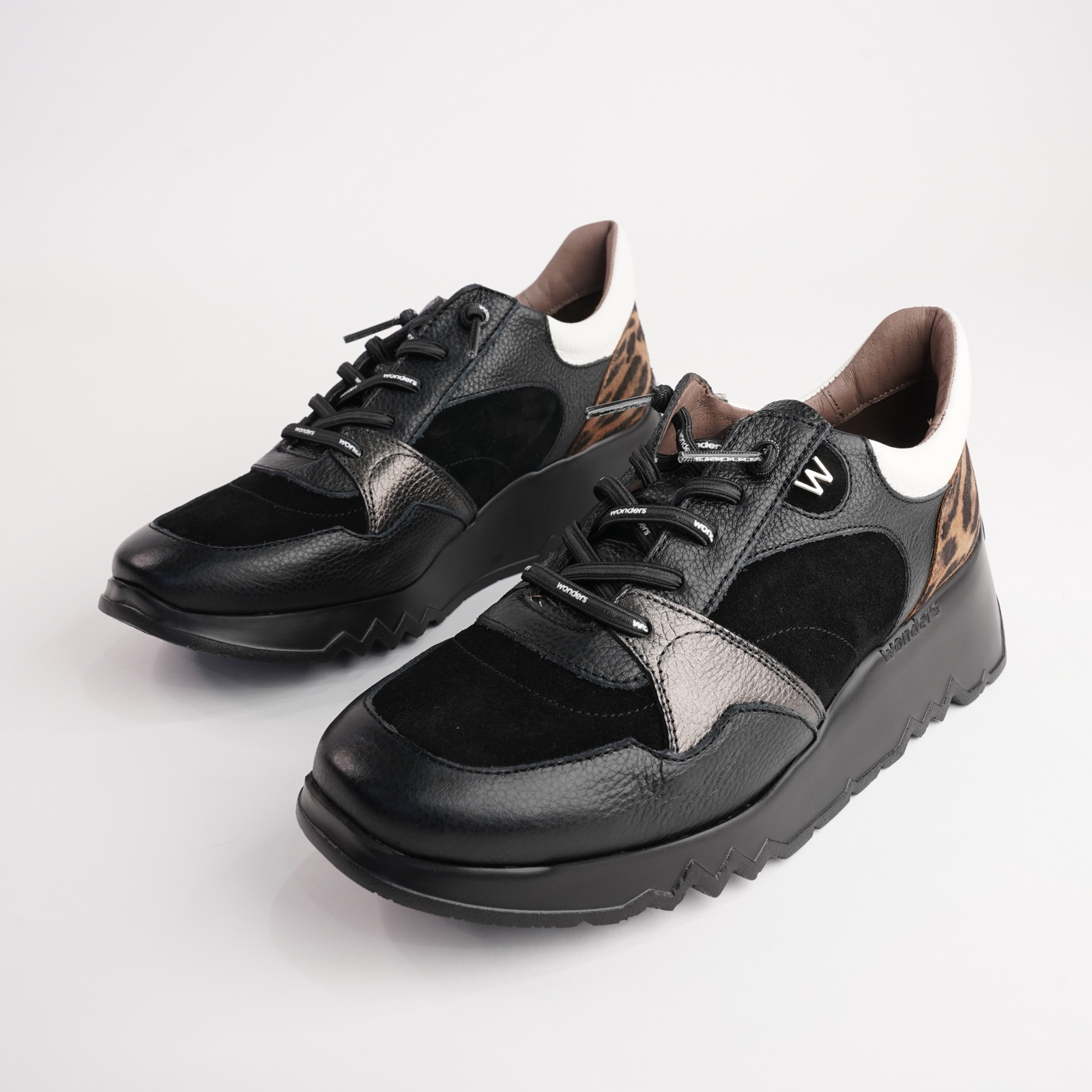 Alba Black Multi Leather Sneakers