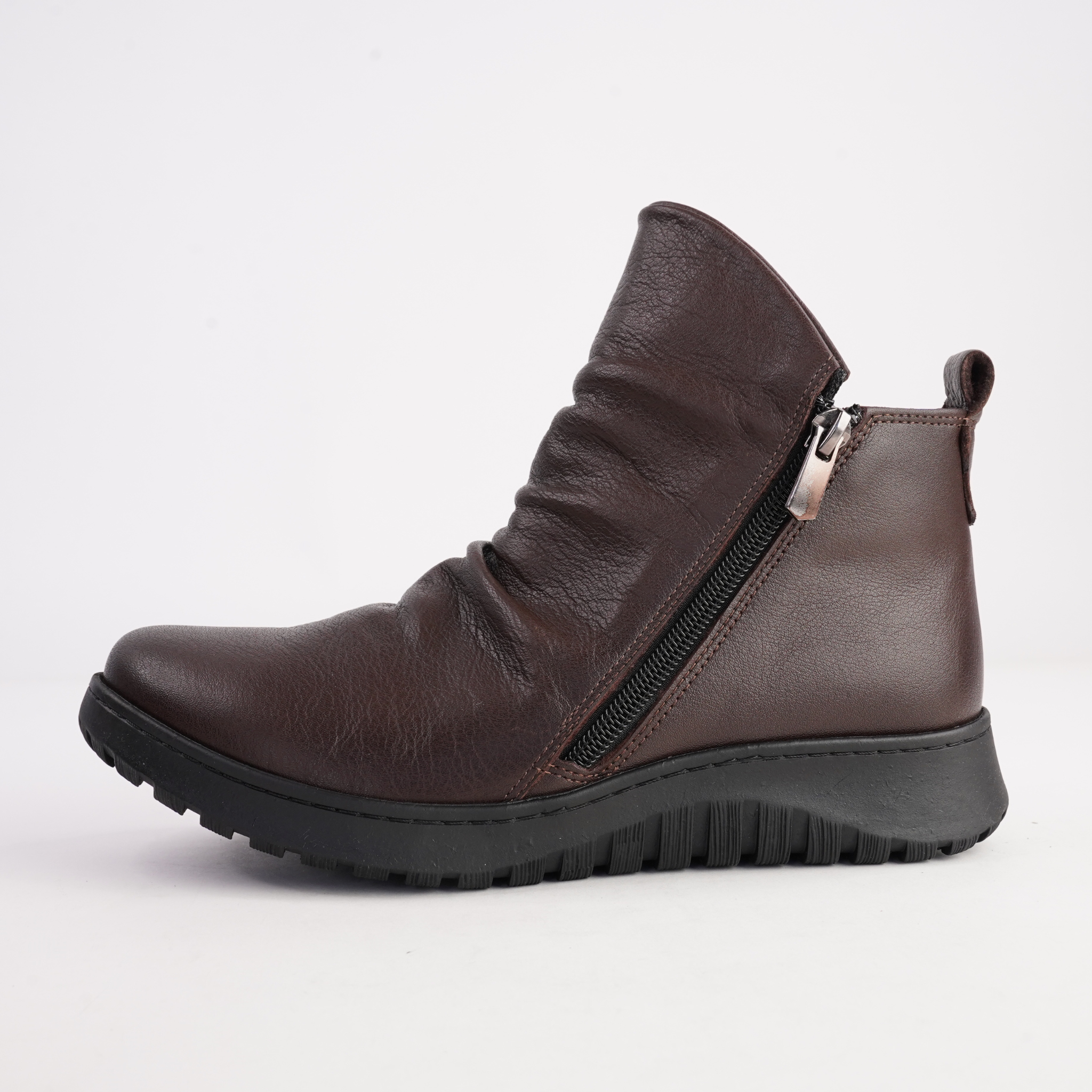 Express Chocolate Leather Ankle Boots