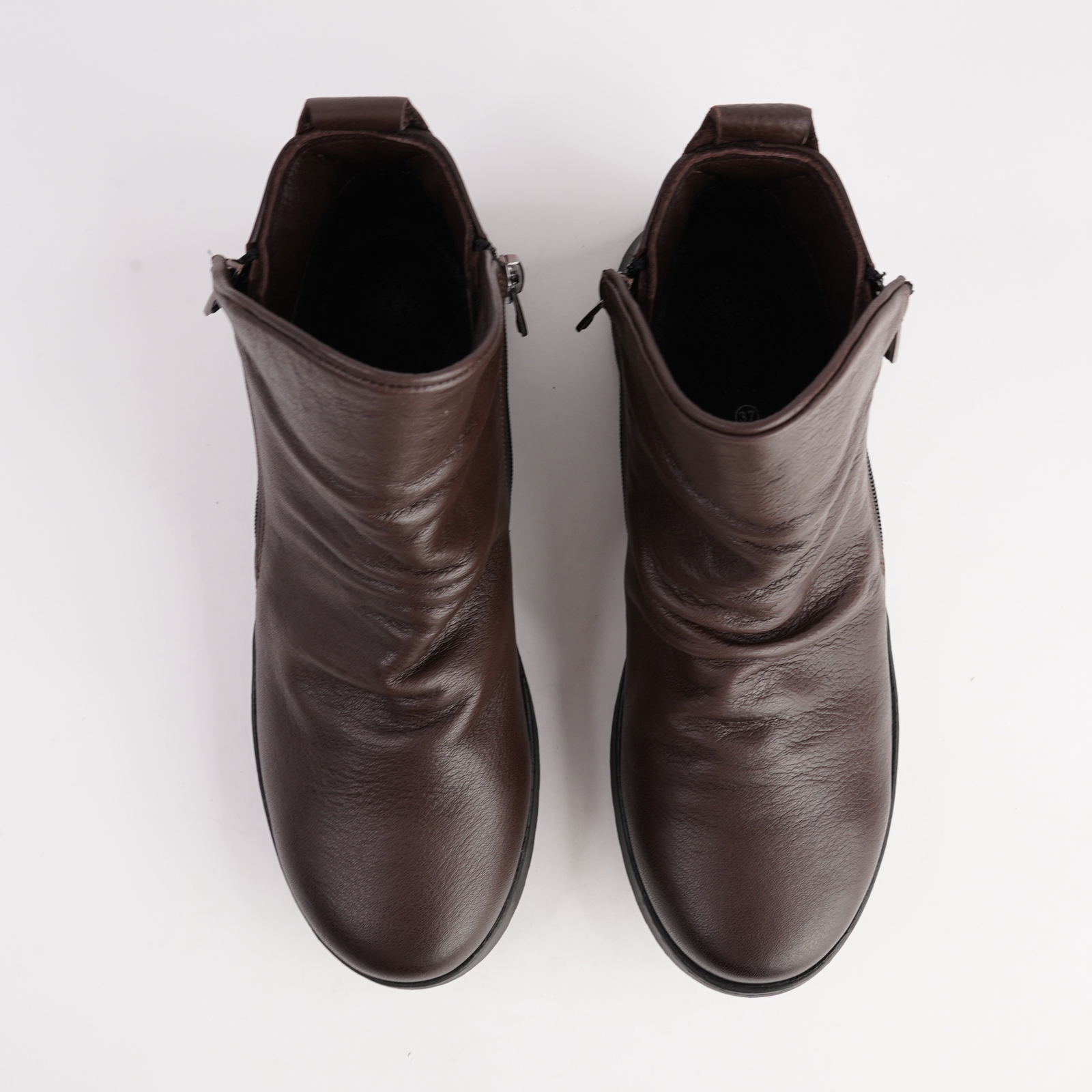 Express Chocolate Leather Ankle Boots