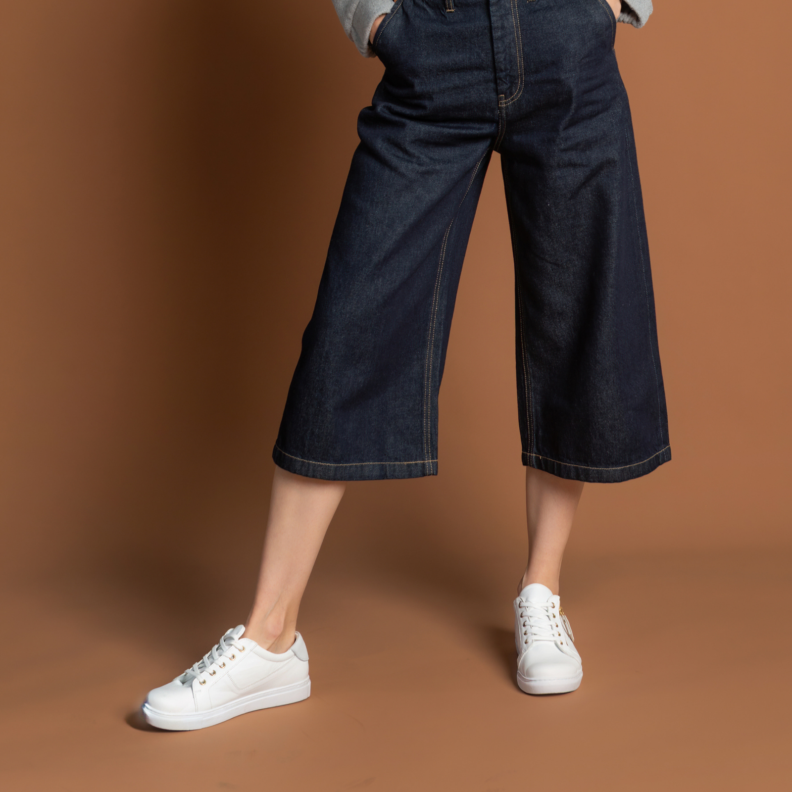 Billie White Tumbled Leather Sneakers