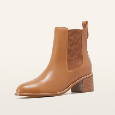 Liberty Tan Leather Ankle Boots