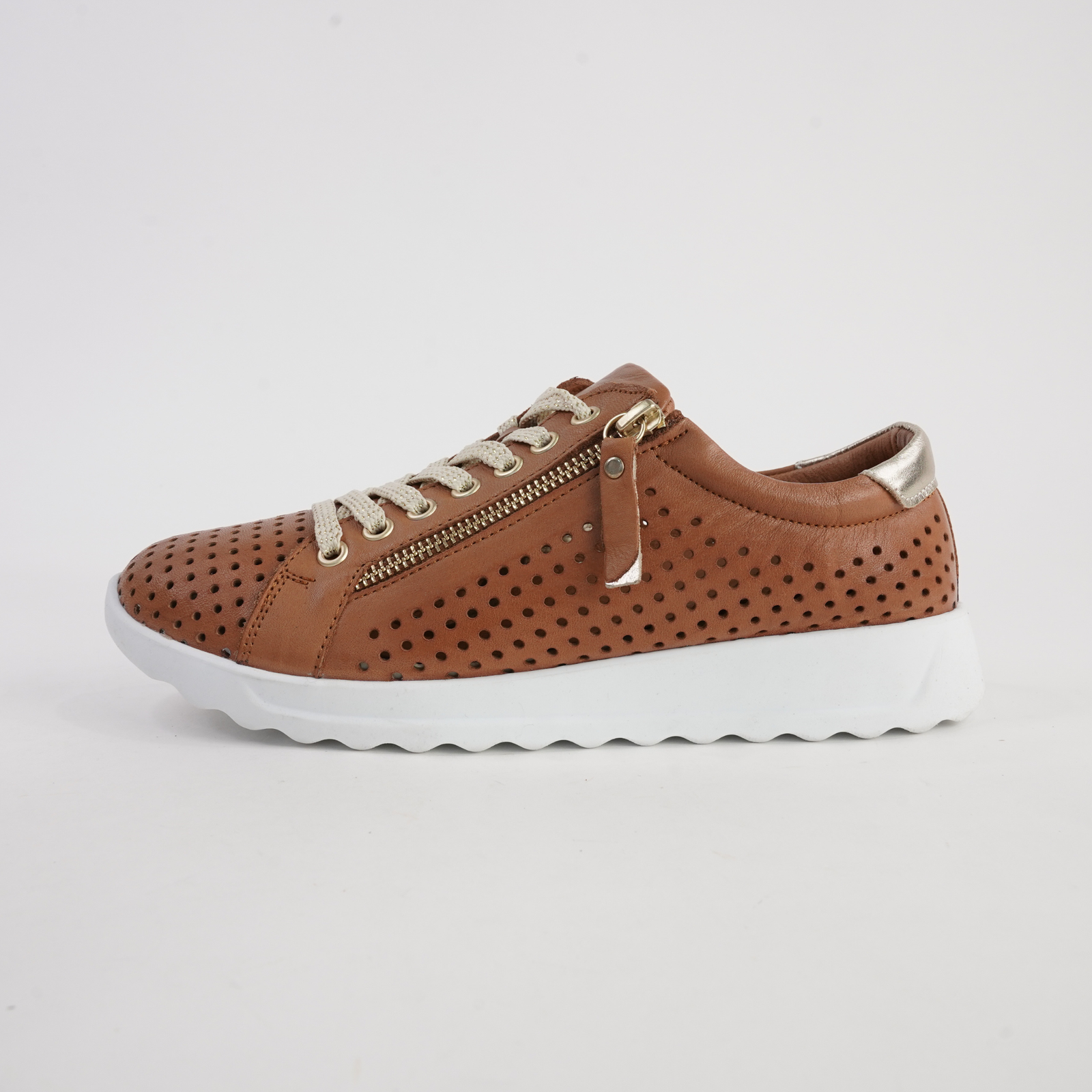 Eg256 Tan Leather Sneakers