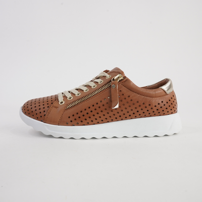 Eg256 Tan Leather Sneakers