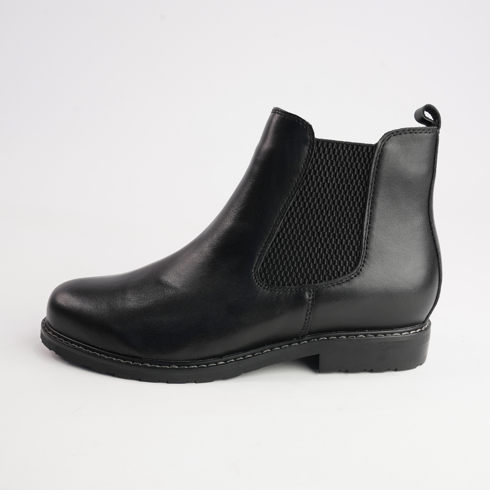Tamara Black Leather Ankle Boots