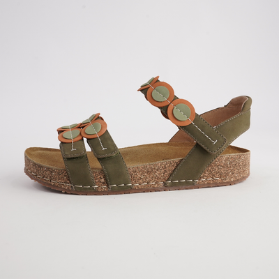 Hannah 13 Olive Multi Leather Sandals
